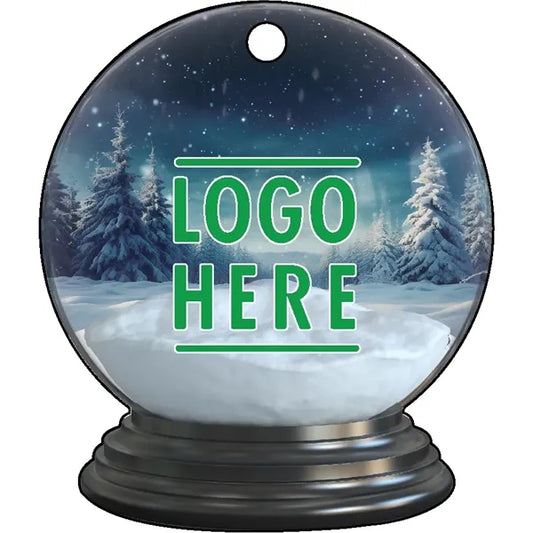 1/4" Recycled Wood Ornaments-Snow Globe with Snow and Trees
