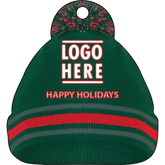 1/4" Recycled Wood Ornaments-Green Hat