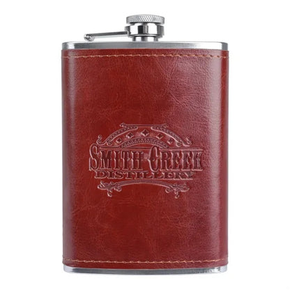 8 oz Stainless Steel Flask w/ Leatherette Wrap