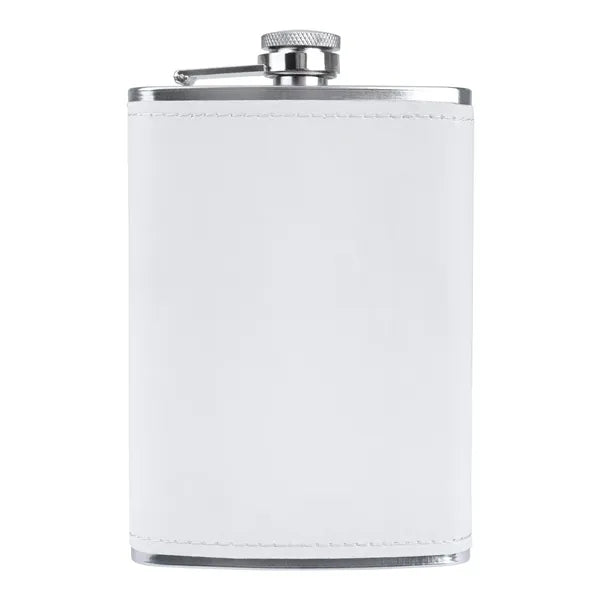 8 oz Stainless Steel Flask w/ Leatherette Wrap