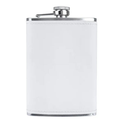 8 oz Stainless Steel Flask w/ Leatherette Wrap