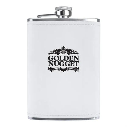 8 oz Stainless Steel Flask w/ Leatherette Wrap