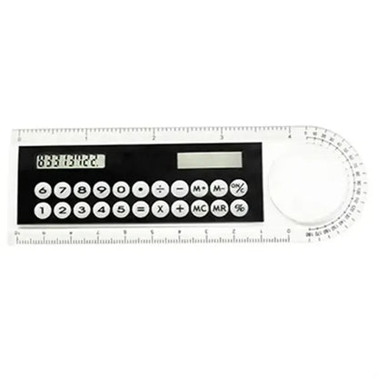 Solar Plastic LED Display Calculator Magnifer Ruler