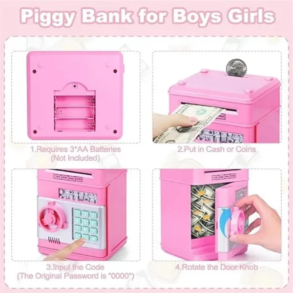 Kids Toys Electronic Password Cash Coin Can Piggy Bank