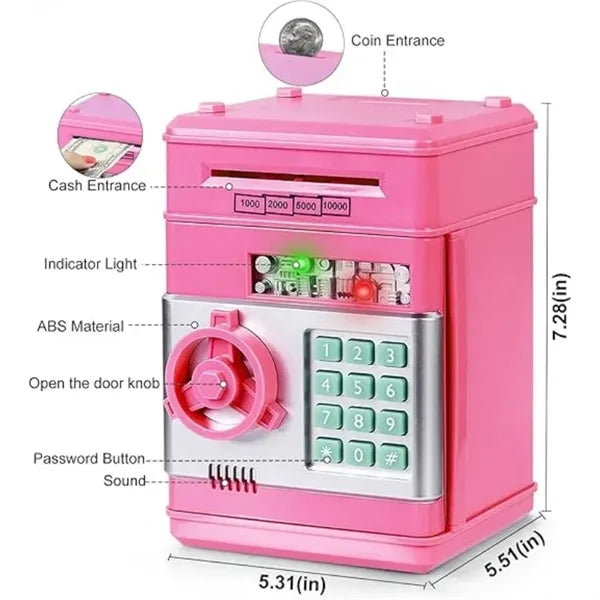 Kids Toys Electronic Password Cash Coin Can Piggy Bank