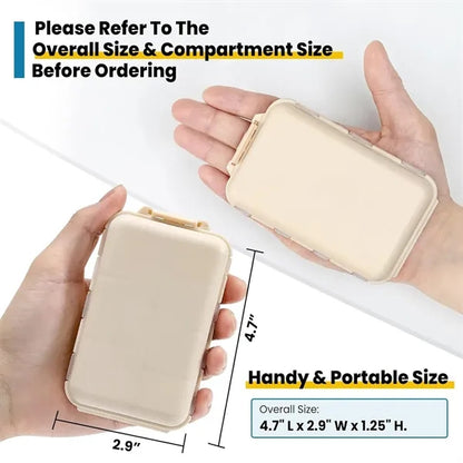 14-Grid Portable Pill Organizer Box with Labels