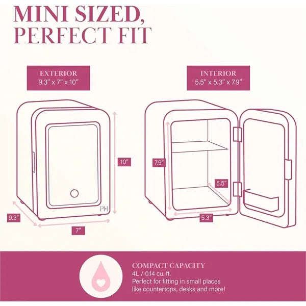 4L Thermoelectric Mini Fridge with LED Mirror