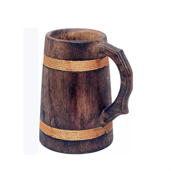 17oz Handmade Wooden Beer Mug w/Handle