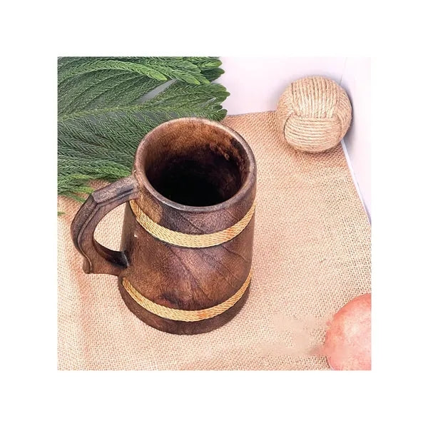 17oz Handmade Wooden Beer Mug w/Handle