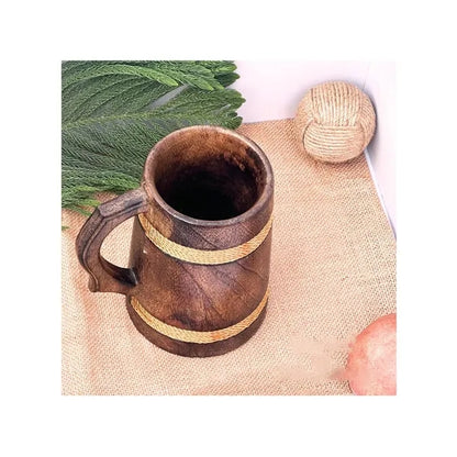 17oz Handmade Wooden Beer Mug w/Handle