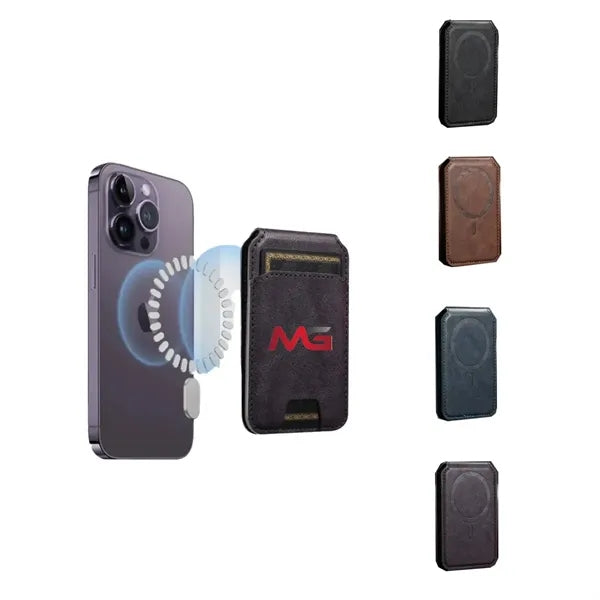 Magnetic Card Holder Leather Wallet Phone Stand