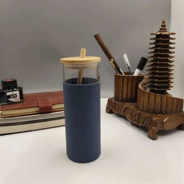 Borosilicate Glass Tumbler With Lid And Straw