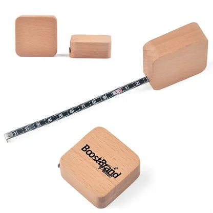Maple Wood Case Steel Tape Measure Metric