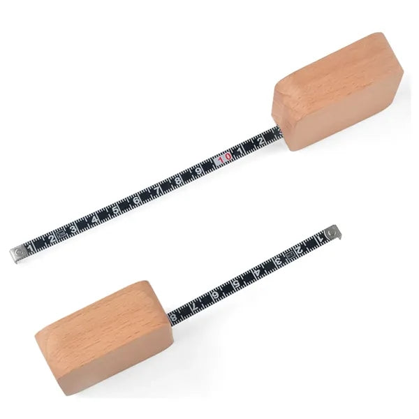 Maple Wood Case Steel Tape Measure Metric