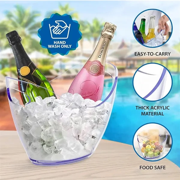 9L Clear Acrylic Ice Bucket with Handles