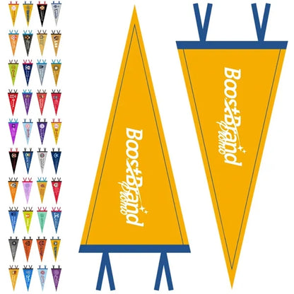 Custom Felt Pennant Flag with Hanging Ties