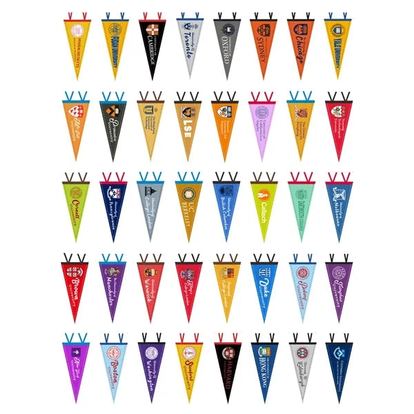 Custom Felt Pennant Flag with Hanging Ties