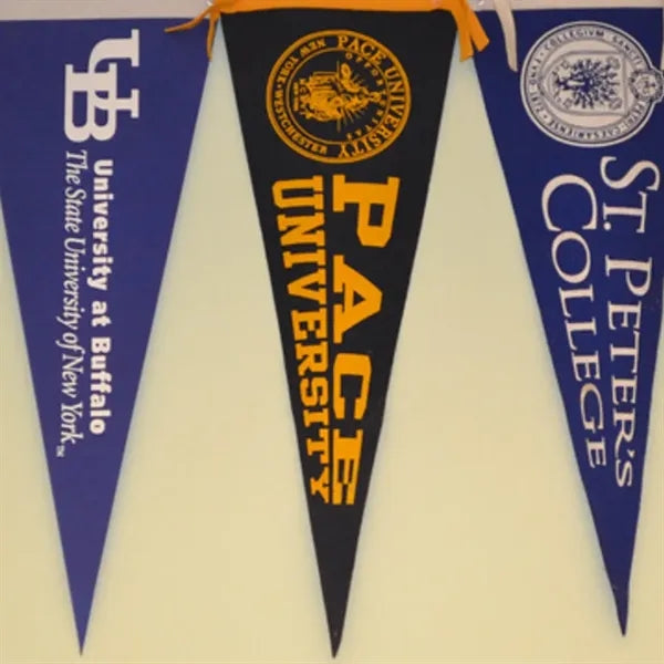 Custom Felt Pennant Flag with Hanging Ties