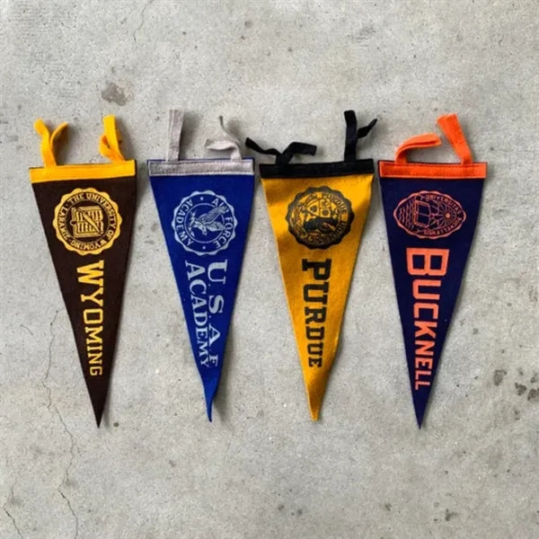 Custom Felt Pennant Flag with Hanging Ties