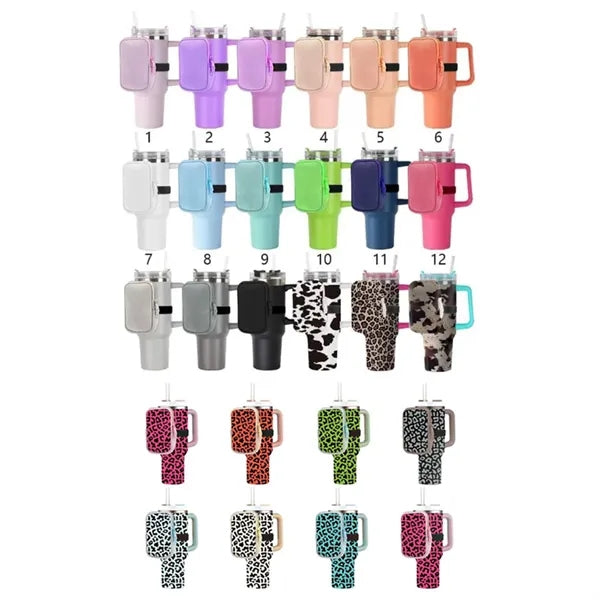 Insulated Tumbler Pouch with Dual Zippers