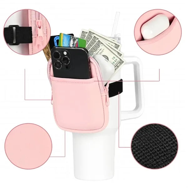 Insulated Tumbler Pouch with Dual Zippers
