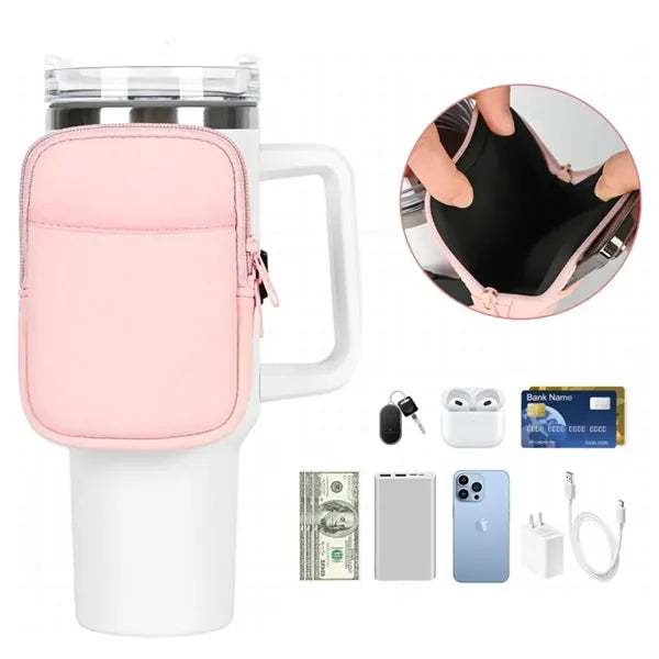 Insulated Tumbler Pouch with Dual Zippers