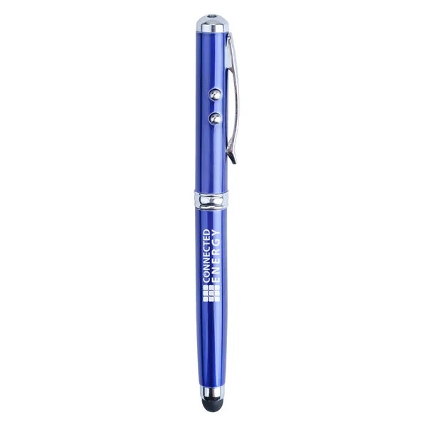 Plcard 4-in-1 LED Laser Pointer Stylus Metal Ballpoint