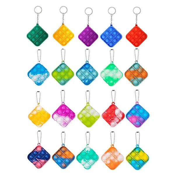 Mini Silicone Pop Fidget Toy Keychain
