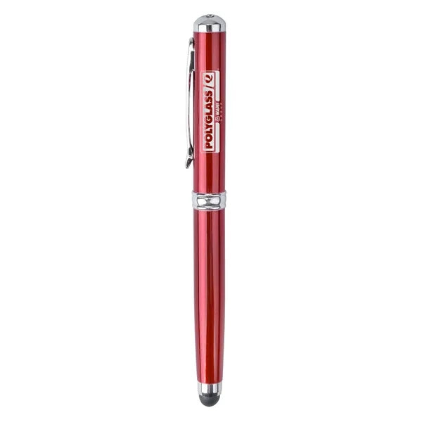 Plcard 4-in-1 LED Laser Pointer Stylus Metal Ballpoint