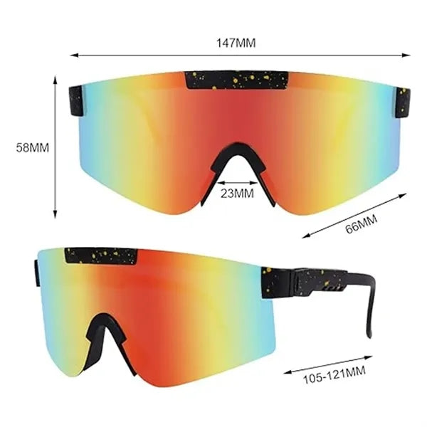 Wraparound Sport Sunglasses with Mirrored Lenses