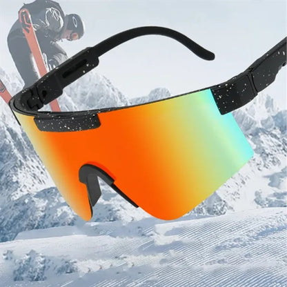 Wraparound Sport Sunglasses with Mirrored Lenses