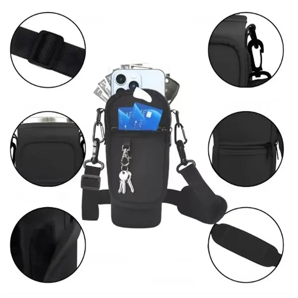 Insulated Tumbler Sleeve with Shoulder Strap