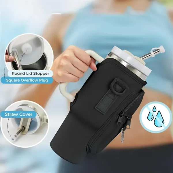 Insulated Tumbler Sleeve with Shoulder Strap