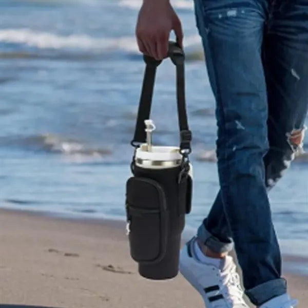 Insulated Tumbler Sleeve with Shoulder Strap