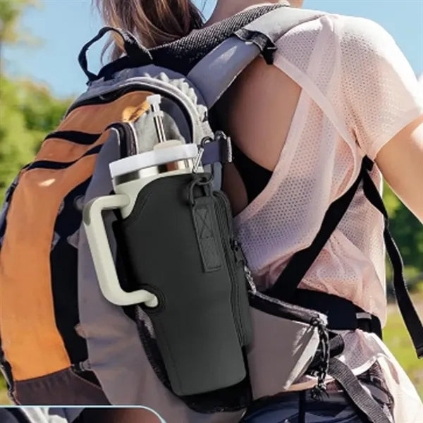 Insulated Tumbler Sleeve with Shoulder Strap