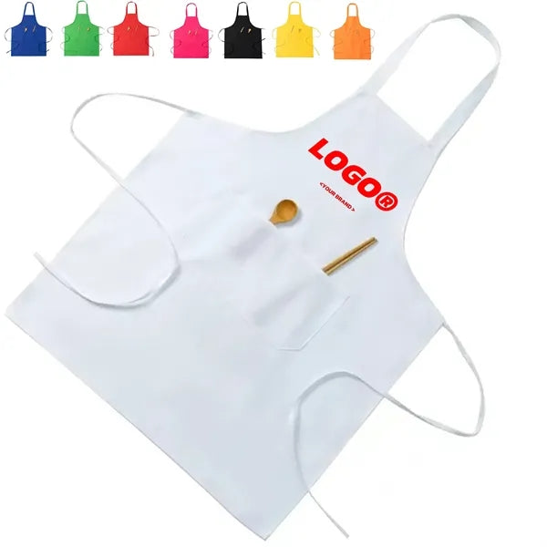 Custom Polyester Apron With Pocket Adjustable Cooking Bib