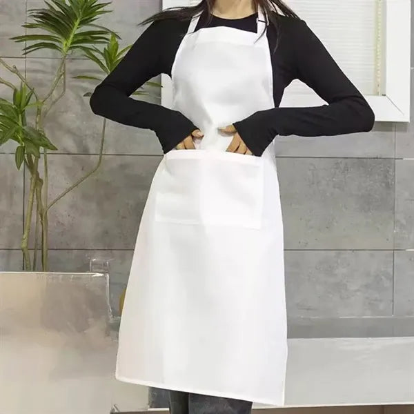 Custom Polyester Apron With Pocket Adjustable Cooking Bib
