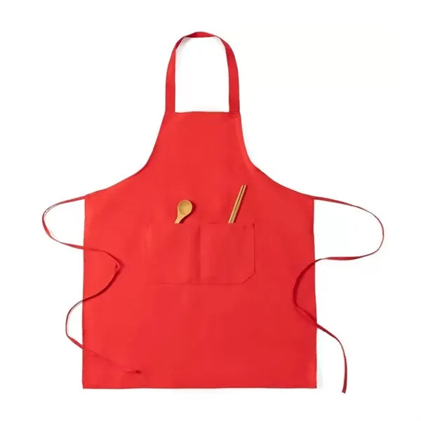 Custom Polyester Apron With Pocket Adjustable Cooking Bib