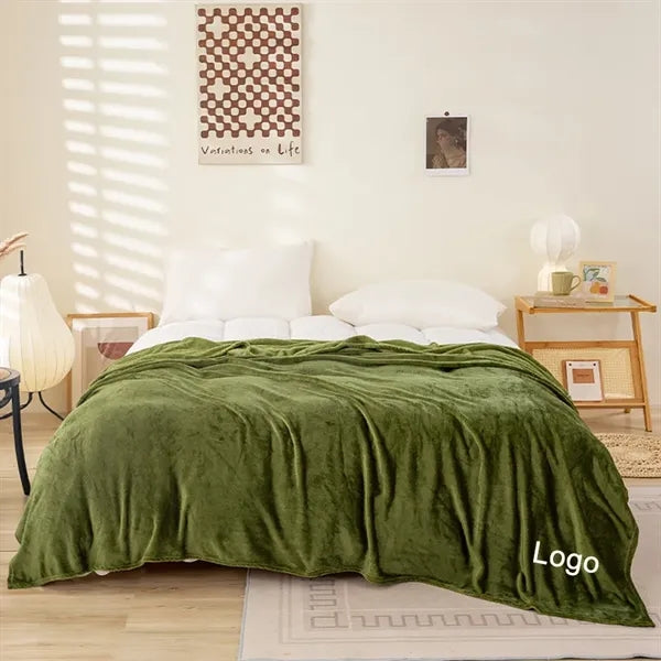 Embroidered Fuzzy Cozy Fleece Blanket