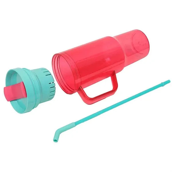 40oz Clear Tumbler with Straw & Handle
