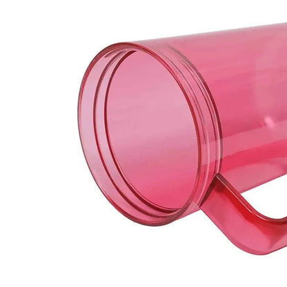40oz Clear Tumbler with Straw & Handle