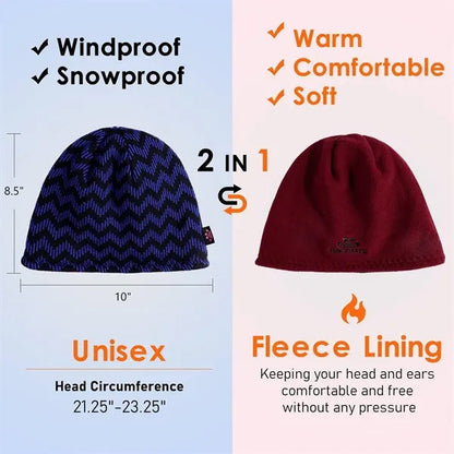 Reversible Winter Beanie Hat