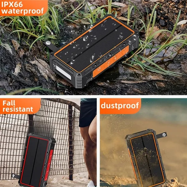 20000mAh Solar Phone Charger w/ LED Flashlight