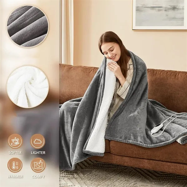 10 Heat Level Heated Blanket Electric Throw
