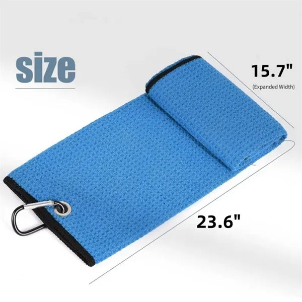 Large Golf Tri-Fold Portable Microfiber Fabric Towels