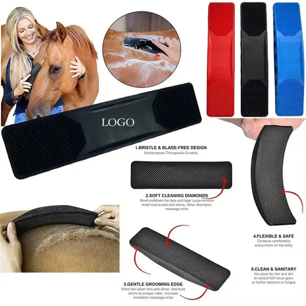 6 IN 1 Horse Grooming Pet Brush Cleaning Sweat Scraper