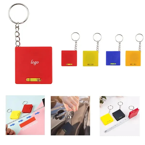 Plastic Measuring Tool Retractable Dual Tape Ruler Keychain
