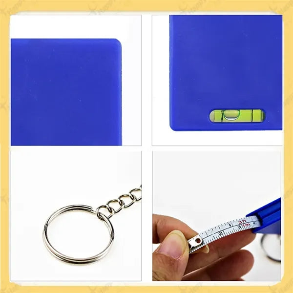 Plastic Measuring Tool Retractable Dual Tape Ruler Keychain