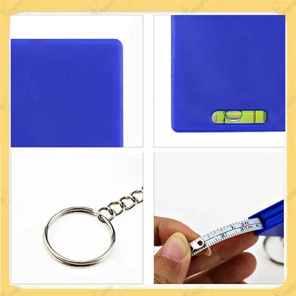 Plastic Measuring Tool Retractable Dual Tape Ruler Keychain