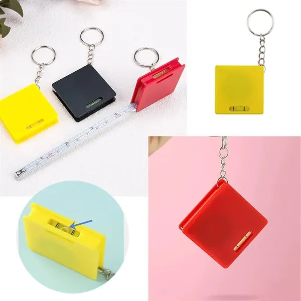 Plastic Measuring Tool Retractable Dual Tape Ruler Keychain